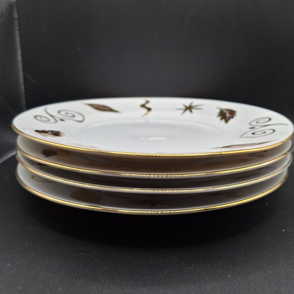 Pier 1 Vintage Ceramic Bread/Desert Plate Set of 4 Leaf Design Monno Bangladesh - Picture 7 of 7